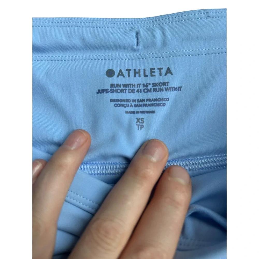 Athleta Run With It 16 Skort Light Blue Periwinkle XS‎ Running Tennis Skirt